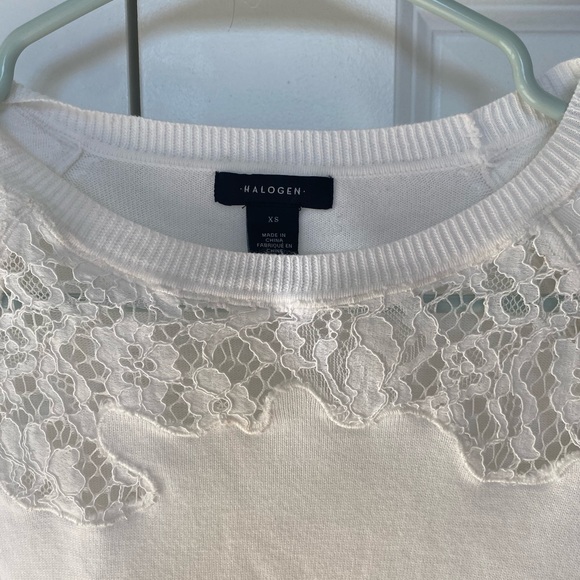 Halogen lace detail cold shoulder sweater - Picture 2 of 3